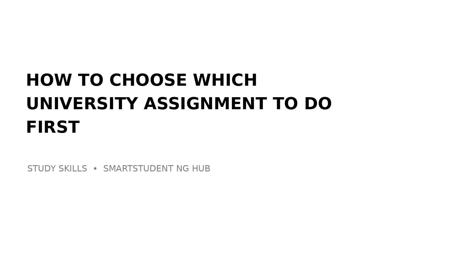 How to Choose Which University Assignment to Do First
