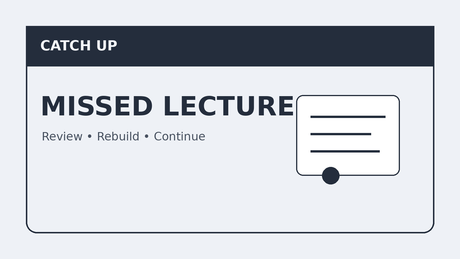 How to Catch Up After Missing University Lectures