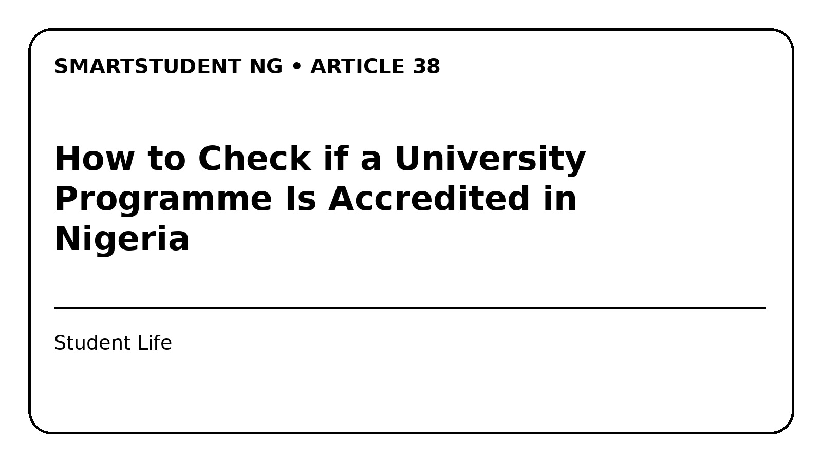 How to Check if a University Programme Is Accredited in Nigeria