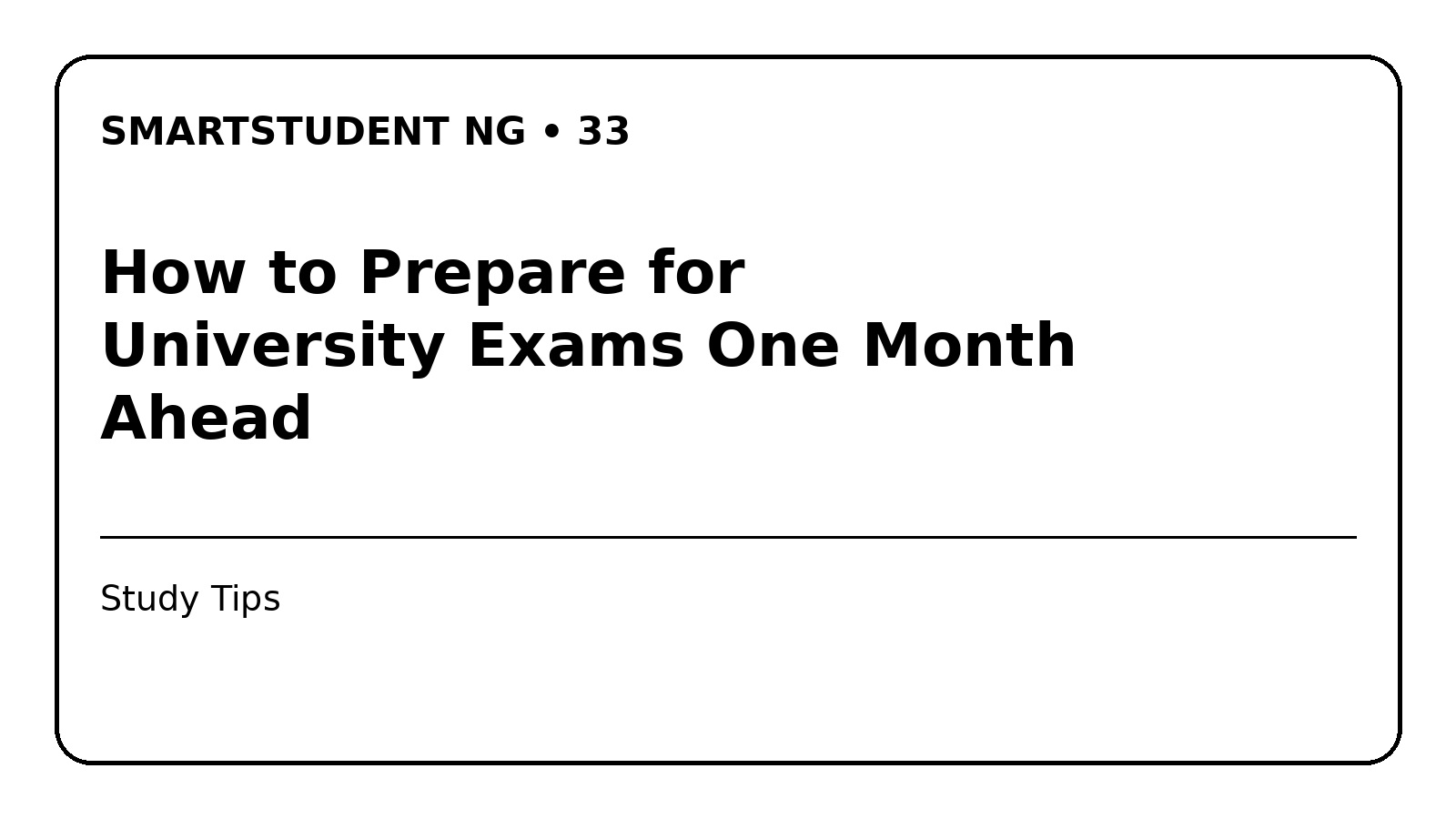 How to Prepare for University Exams One Month Ahead